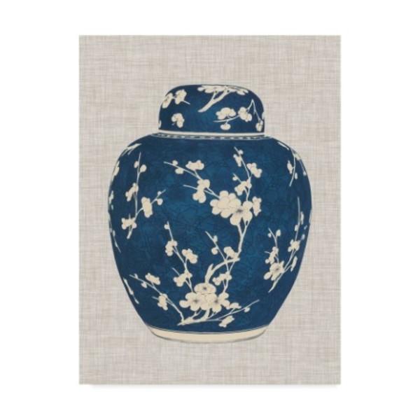 Trademark Fine Art Vision Studio 'Blue & White Ginger Jar On Linen I' Canvas Art, 35x47 WAG07987-C3547GG